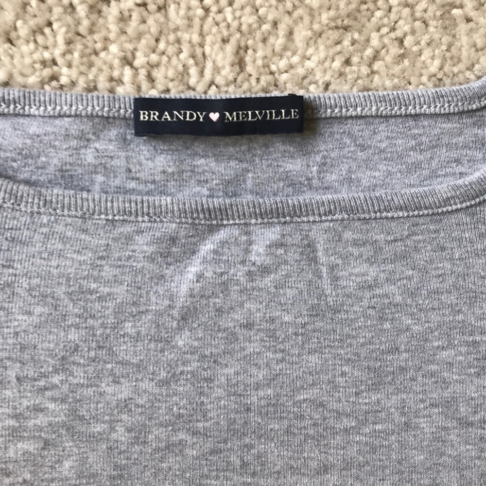 Grey cropped off the shoulder top